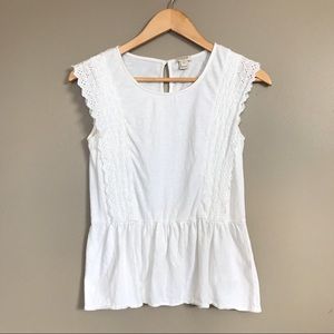 SOLD⚡️J. CREW • white eyelet lace peplum top